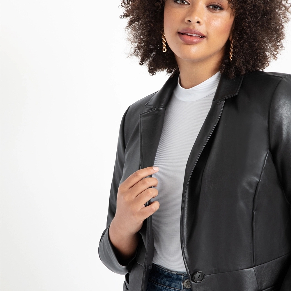 Eloquii Leather Blazer
